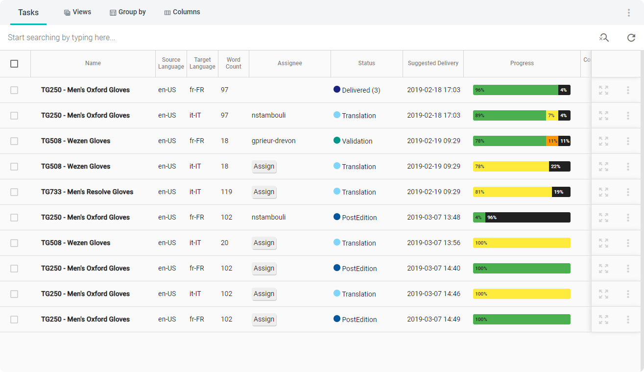 Organize your team's work with our tasks and notifications system